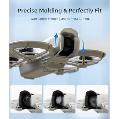 Lens Hood Gimbal Protector Anti-Glare Camera Sunshade Cover for DJI NEO Drone (Black) - color: Black