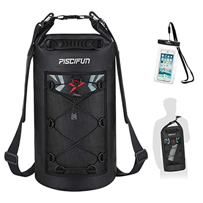 Piscifun Dry Bag, Waterproof Floating Backpack 10L/20L/30L/40L - color: Black, style: 40l