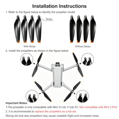 Propellers with Magnetic Screwdriver for DJI Mini 3/ Lito 1/ Lito X1 (24Pcs