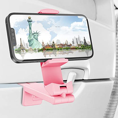 Perilogics Airplane Phone Holder Mount, Plane Travel Essentials, Pink - color: Pink
