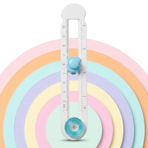 1 PCS Adjustable Circle Cutters for Crafts with 3PCS Replacement Blades, Round Multi Purpose Circle Cutter Paper Tool, Easy Operation, Smooth Cutting for Scrapbooking Card Making DIY Projects