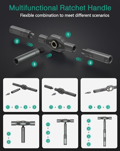 ORIA Ratchet Screwdriver Kit, 58 Teeth, 50N.m/50 KG Torque, Magnetic Design