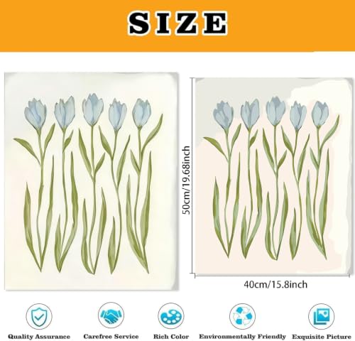 2 Pack Cute Flower Paint by Numbers Kit for Adults Beginner (Without Frame) - color: YH05014