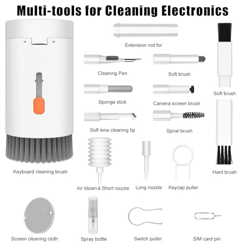 VICHYIE 20 in 1 Multifunctional Cleaner Kit for Electronic Devices (White) - color: White
