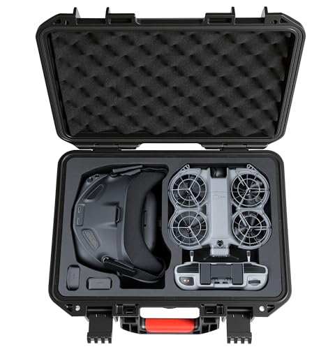 FPVtosky NEO 2 Case, Waterproof HardCase for DJI Neo 2 Motion Fly More Combo, Fits Goggles N3, RC Motion 3, RC-N3 Remote Controller, Support up to 6 Batteries Accessories [CASE ONLY]