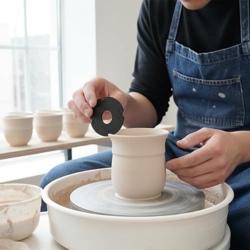 2-Piece Pottery Rim Sizing and Trimming Tool Set - Efficient Portable Round Tool for Smooth Uniform Rims on Clay Bowls, Mugs, and Pots