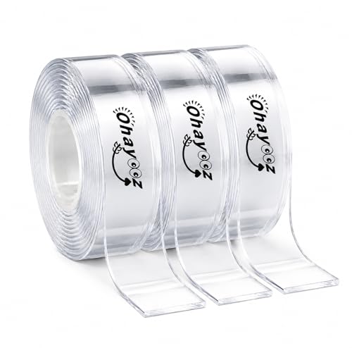 Ohayooz® Extra Strong Double Sided Tape Heavy Duty Removable Total 30FT - size: 10 Feet Set of 3