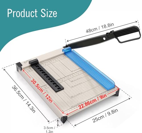 EXTRIC Paper Cutter Heavy Duty 12” Guillotine Papers Trimmer Safety Guard
