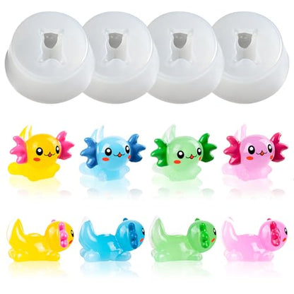 4 Pcs Mini Cute Axolot Figurines Silicone Mold - color: 4 Pcs Axolot White