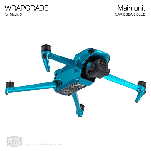 WRAPGRADE Skin Compatible with DJI Mavic 3 Pro (Caribbean Blue) - color: Caribbean Blue / Pro