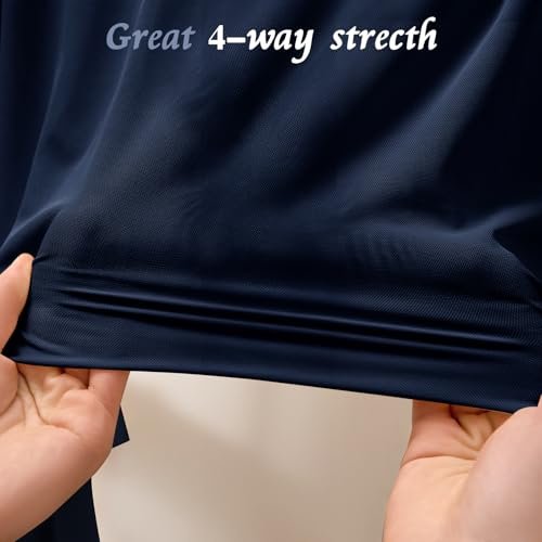 Horbaunal 4-Way Stretch Mesh Fabric by The Yard, Navy 1 Yard - color: Navy, size: 1 Yard
