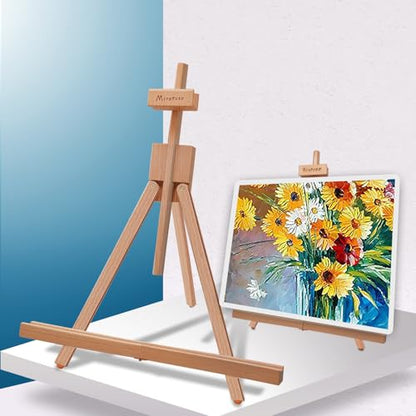 Miratuso Painting Easel, A-Frame Wooden Tabletop Easel Display Stand - style: Single