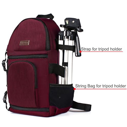 MOSISO Camera Sling Bag, Photography Shoulder Bag Compact Camera Backpack - color: Wine Red