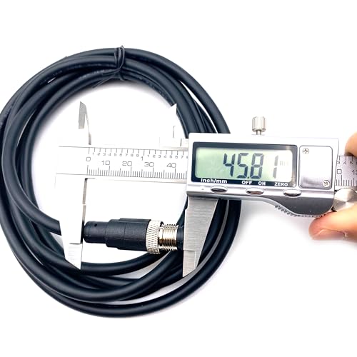 M12 12 Pin Male Connector Cable, A Code Straight Molding Cable Male Aviation Sensor Electrical PVC Cable Industrial Molded Cable AWG26（0.5Meter） - size: 1.64ft