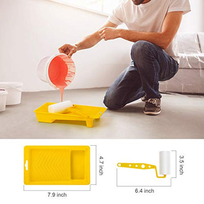 Tool Trio, Paint Brush, Roller, Sponge, All The Tools You Need to Apply Finish All in One Paint Yellow