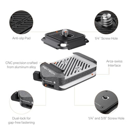 PGYTECH Quick Release Plate & Clamp V2 Kit Arca Swiss Plate Camera Mount - style: Two Clamps + Plate V2