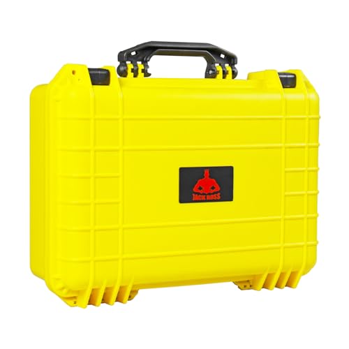 Jack Boss Waterproof Hard Camera Case with Pre-cut Foam,Yellow - color: YELLOW