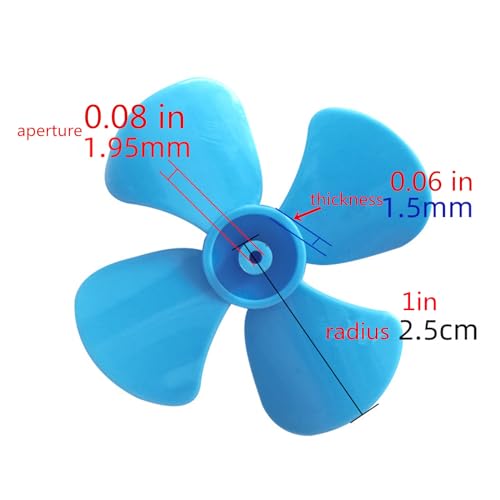 30 Pc Propeller Props, Small Four-Blade Propeller Blade Science and Technology Creative Production Process Material for 130 Motor Rotating Blade 2mm/0.08 inshaft Propeller (3 Colors Mixed) skrnrhrery