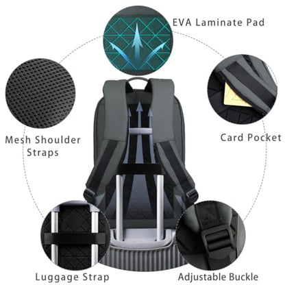 hk Backpack for Men Business Slim Laptop Bag - color: Dark Grey, size: 15.6 Inch