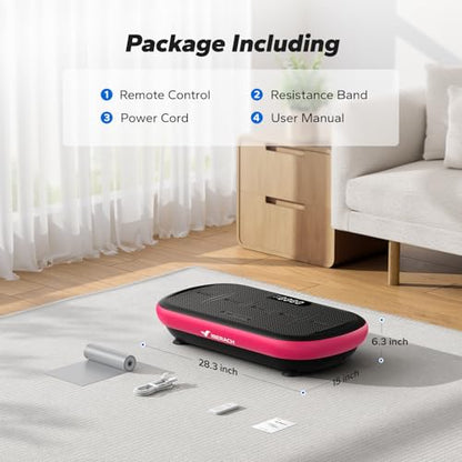 Merach CV40 Curved Vibration Plate Exercise Machine with 440lbs Capacity - color: Magenta