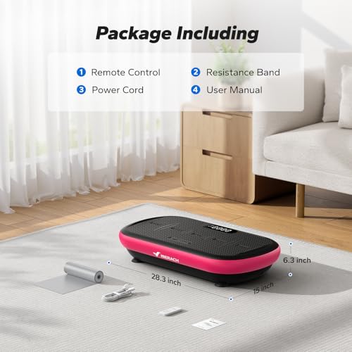 Merach CV40 Curved Vibration Plate Exercise Machine with 440lbs Capacity - color: Magenta