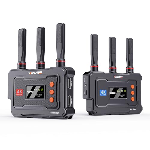 4K Wireless HDMI Transmitter and Receiver,20-Channel Adjustable,0.1s Latency,1500FT Wireless Video Transmitter and Receiver with UVC Out for Live Streaming