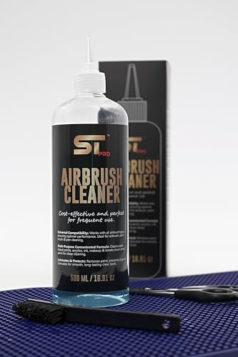 Supreme Trimmer Airbrush Cleaner Solution – 500ML | Fast Acting Multi-Purpose Solution for Barber Airbrushes, Paint Brushes & Makeup Tools | Declogs, Lubricates & Removes Water-based Paint/Ink