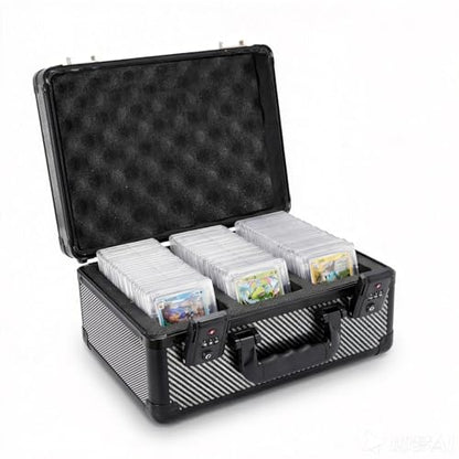 Graded Card Storage Box, TSA Lock 3-Row Travel Case for PSA - size: medium