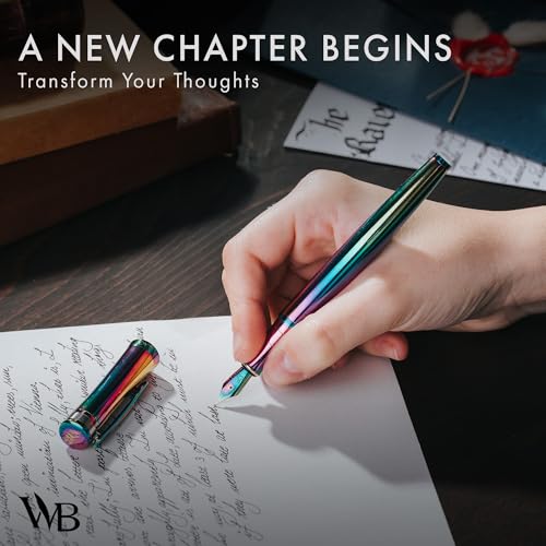 Wordsworth & Black Luxury Calligraphy Pen Set for Writing, 6 Nibs, Rainbow - color: Rainbow