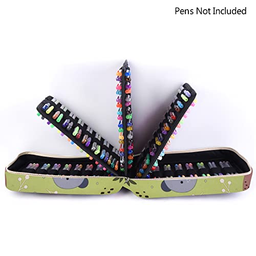 Pencil Case Holder Slot with Zipper Closure Large Capacity Pen Organizer - color: green bear