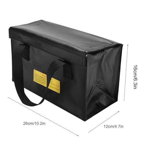 Fireproof Explosion-Proof Bag for Lithium – Airtight Safety Pouch Power Banks Storage, Portable Hazardous Items Container Travel Workplace Use(Black)