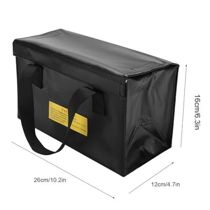 Fireproof Explosion-Proof Bag for Lithium – Airtight Safety Pouch Power Banks Storage, Portable Hazardous Items Container Travel Workplace Use(Black)