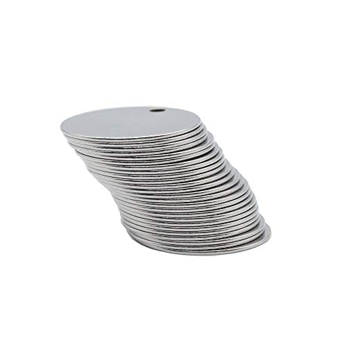 1.18 inch Round Stamping Blanks with Hole Stainless Steel Blank Tags 25 Pack