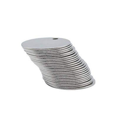 1.18 inch Round Stamping Blanks with Hole Stainless Steel Blank Tags 25 Pack