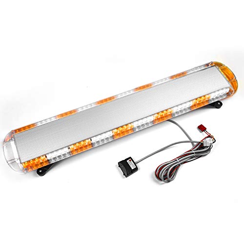 ASPL 47" 88 LED High Intensity Low Profile Roof Top Strobe Light Bar Emergency Warning Strobe Lights for Tow Truck Construction Vehicles (Amber/White) - color: Amber/White