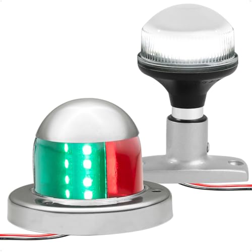 Five Oceans LED Anchor and Bi-Color Navigation Light Kit, 12V, USCG Rules 2NM, for Pontoon, Fishing Boats, Bass Boats - FO4512-C1 - style: Anchor & Bi-Color Lights Kit#1