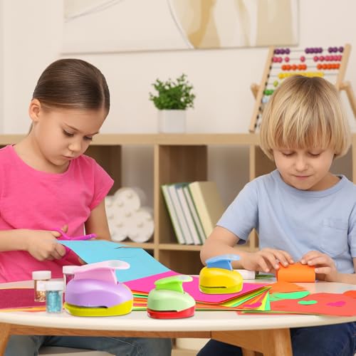 CHENGU 3 Pack Star Hole Punch 2"/1"/0.6", Random Color - color: Random Color, style: Star