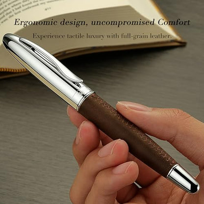 BEILUNER 318 Luxury, Elegant,Full Grain Oil Tan Crazy Horse Cowhide Leather - color: Deep brown