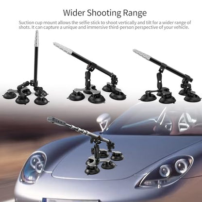 Five Suction Car Mount for Insta360 X6 with Locking Invisible Selfie Stick