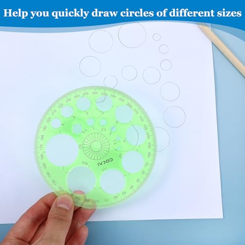 Circle Template for Drawing, Professional Circle Stencils for Drawing Large and Small Multi Function Circles Ruler for Building Office School Designing Supplies
