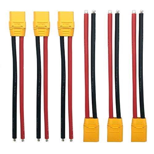 3 Pairs Amass XT90H XT90 Wire XT 90 Plug Male and Female Connector 150mm 10AWG Silicon Wire for RC Lipo Battery FPV Racing Drone - style: 3 Pairs XT90H Connector With Wire