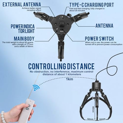 Drone Mantis Claw Hook Gripper Grasp & Airdrop System - 360° Pinpoint Delivery Kit Smart Payload Carrier for D JI Mini 4 Pro/4/3/2, Air 3/2/2S & Mavic Series - Rescue/Fishing/Targeted Delivery Solutions (Airdrop Unit Only, Drone Not Included)