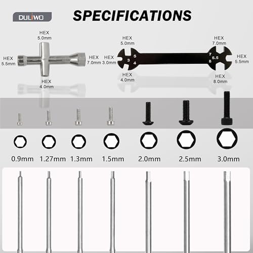 Hex Driver Set 7PCS 0.9 1.27 1.3 1.5 2.0 2.5 3.0mm RC Tool Kit - color: 7pcs Screwdrivers(black)