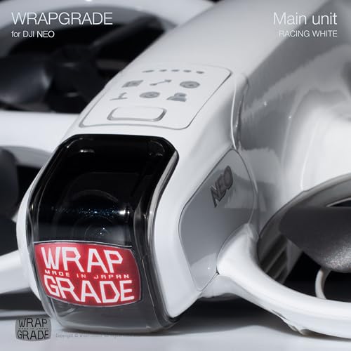 WRAPGRADE Skin Sticker Compatible with DJI NEO Full Wrap (Racing White) - color: Racing White