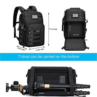 MOSISO Camera Backpack, DSLR/SLR/Mirrorless Tactical Camera Bag Case - color: Black