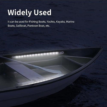 RVZONE Marine LED Boat Strip Lights, White 2‑Pack IP67 Interior Lighting - color: White/11.8 inch/2 Pcs