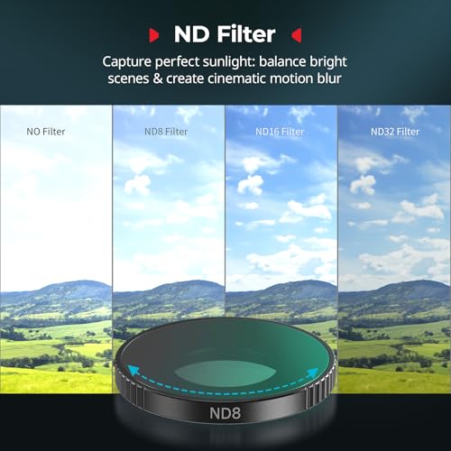 SmallRig Threaded Filter Kit for DJI Osmo Action 6 4 Pack - 6036 - style: Threaded Filters: CPL+ND8+ND16+ND32+Lens Cover