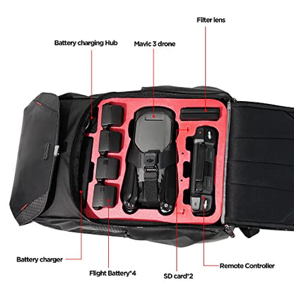 VCUTECH Mavic 3 Drone Water Resistant Backpack Compatible with DJI Mavic 3, Mavic 3 Fly More Combo, Mavic 3 Cine, Mavic 3 Accessories (Backpack) - style: Backpack