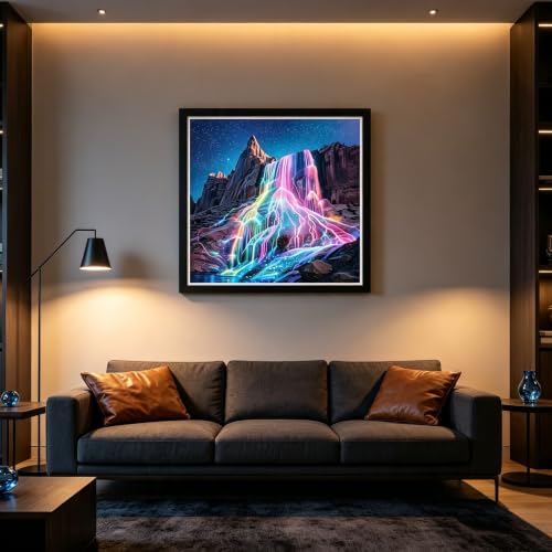 Rainbow Waterfall Diamond Painting Kit for Adults,Fantasy Diamond Art Kit - color: KM1313-1