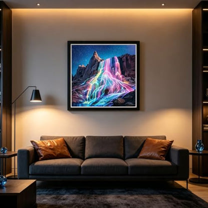 Rainbow Waterfall Diamond Painting Kit for Adults,Fantasy Diamond Art Kit - color: KM1313-1
